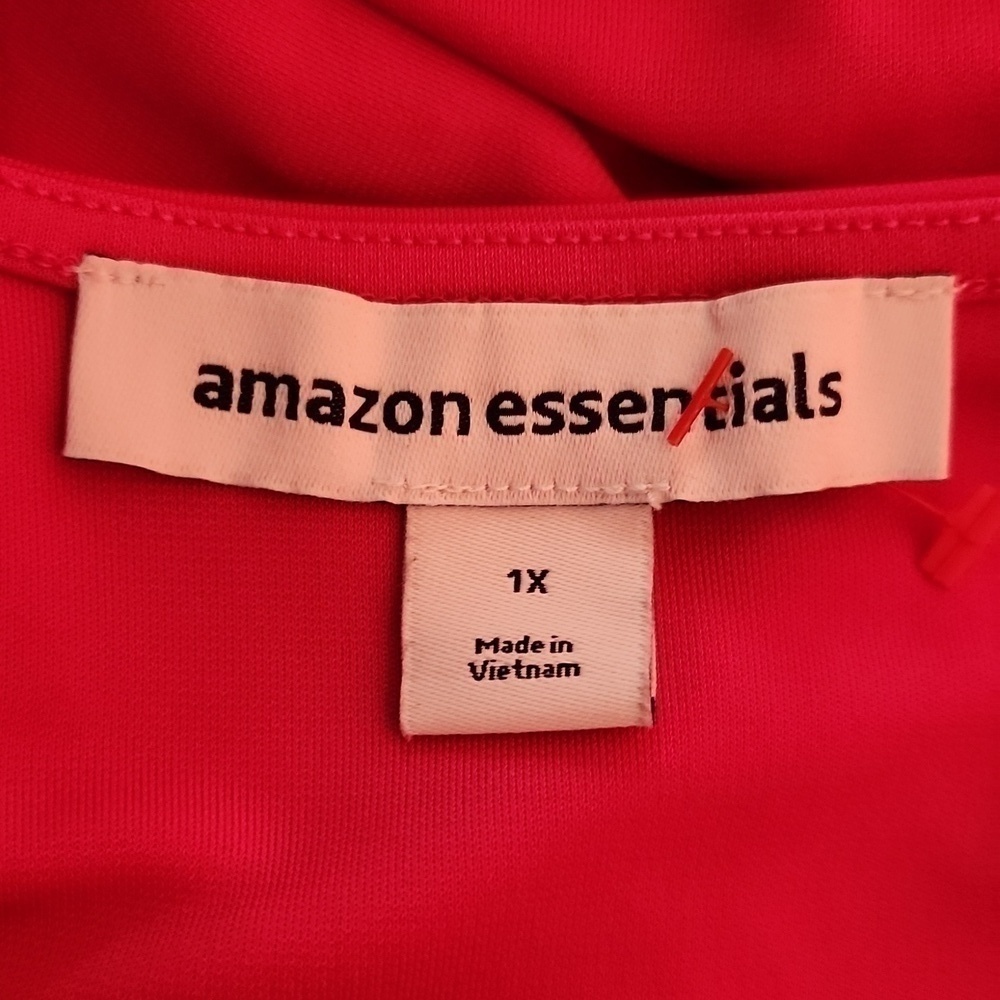 [Amazon Essentials] Pink V-neck Short Sleeve Wrap Dress - Size 1X - Picture 7 of 9